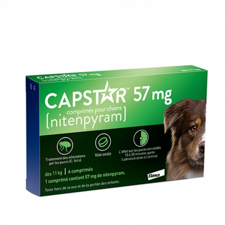 Capstar 57mg chiens - x6 comprimés Capstar 57mg chiens - x6 comprimés