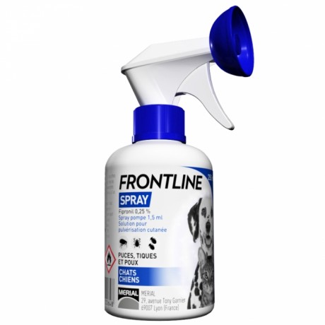 Frontline Spray anti puces - Antiparasitaire - Chat et Chien - Tiques