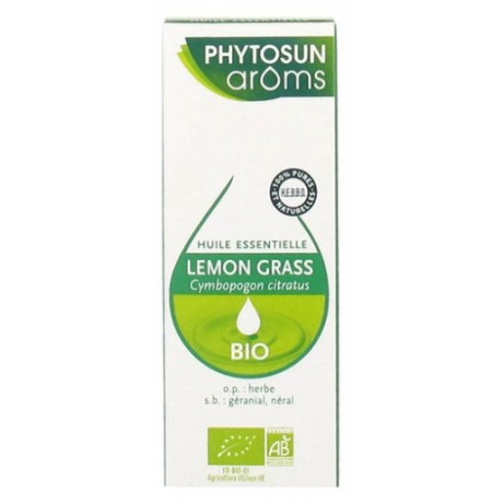 PHYTOSUN ARÔMS HUILE ESSENTIELLE LEMON GRASS (CYMBOPOGON CITRATUS) BIO 10 ML PHYTOSUN ARÔMS HUILE ESSENTIELLE LEMON GRASS (CYMBOPOGON CITRATUS) BIO 10 ML