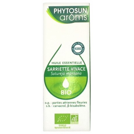 PHYTOSUN ARÔMS HUILE ESSENTIELLE SARRIETTE VIVACE (SATUREJA MONTANA) BIO 5 ML PHYTOSUN ARÔMS HUILE ESSENTIELLE SARRIETTE VIVACE (SATUREJA MONTANA) BIO 5 ML