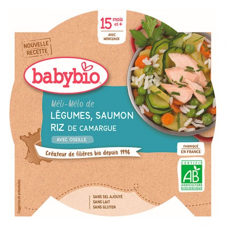 BABYBIO ASSIETTE REPAS AVEC MORCEAUX BIO DES 12 MOIS - HARICOT