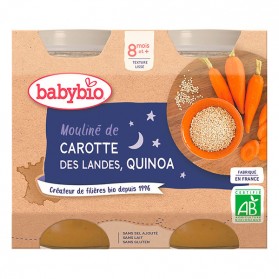 BABYBIO Petits Pots Mouliné Carotte Quinoa 8mois 2x200g