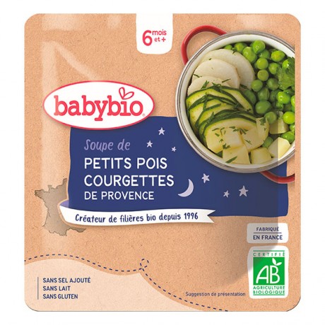 BABYBIO sachet soupe petits pois courgette - 190g BABYBIO sachet soupe petits pois courgette - 190g