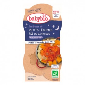 BABYBIO Bols nuit petits légumes butternut Riz 12 mois 2x200gr