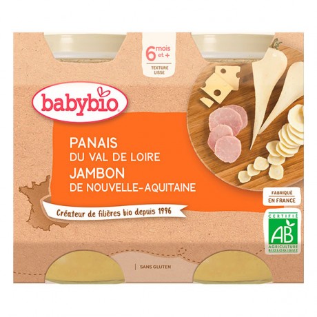 BABYBIO Petits pots Panais Jambon Gruyère 2x200g BABYBIO Petits pots Panais Jambon Gruyère 2x200g