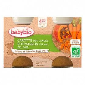 BABYBIO Carotte Potimarron dès 4mois 2x130gr