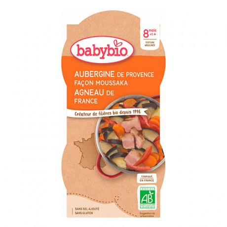 BABYBIO Bols Moussaka d'Agneau aubergines Dès 8 mois