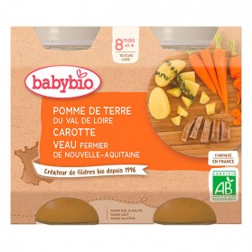 BABYBIO Petits pots Légumes Veau Fermier 8 mois - 2x200g