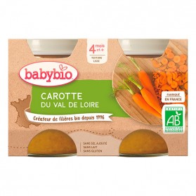 BABYBIO Petit Pot Bébé Carotte dès 4mois 2 x130g