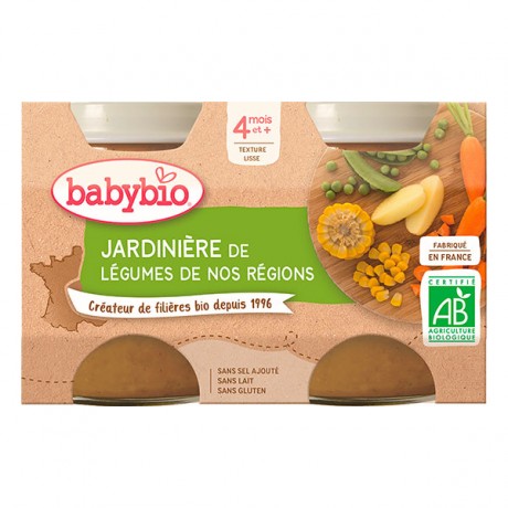 BABYBIO Jardinière de Légumes dès 4 mois 2x130g