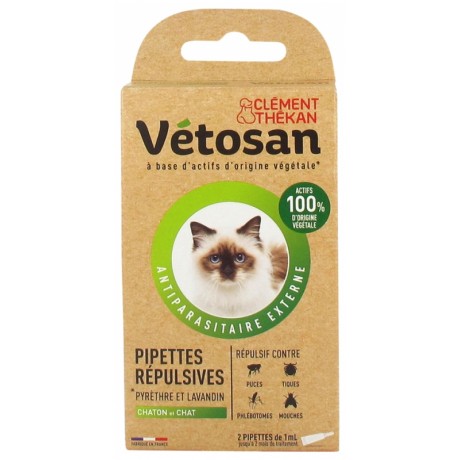 CLÉMENT THÉKAN VÉTOSAN PIPETTES RÉPULSIVES POUR CHATON ET CHAT 2 PIPETTES CLÉMENT THÉKAN VÉTOSAN PIPETTES RÉPULSIVES POUR CHATON ET CHAT 2 PIPETTES