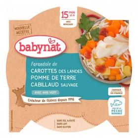 BABYNAT Assiette légumes cabillaud sauvage - 260g