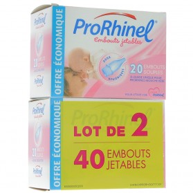 PRORHINEL EMBOUTS NASALES JETABLES LOT de 2X20 UNITES