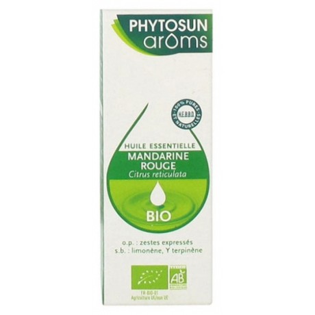 PHYTOSUN ARÔMS HUILE ESSENTIELLE MANDARINE ROUGE (CITRUS RETICULATA) BIO 10 ML PHYTOSUN ARÔMS HUILE ESSENTIELLE MANDARINE ROUGE (CITRUS RETICULATA) BIO 10 ML