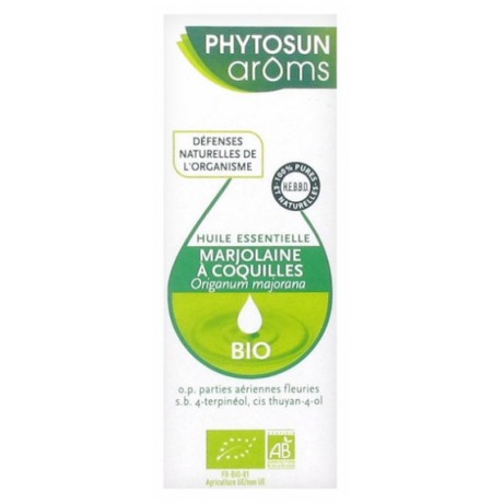 PHYTOSUN ARÔMS HUILE ESSENTIELLE MARJOLAINE À COQUILLES (ORIGANUM MAJORANA) BIO 5 ML PHYTOSUN ARÔMS HUILE ESSENTIELLE MARJOLAINE À COQUILLES (ORIGANUM MAJORANA) BIO 5 ML