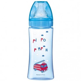 DODIE Initiation+ Biberon Anti-Colique Tétine Ronde 3 Vitesses Débit 3 Bleu Pompier +6 Mois 330ml