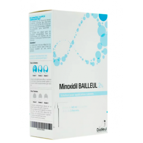 Minoxidill Bailleul 2% Solution pour Application Cutanée 3x60ml Minoxidill Bailleul 2% Solution pour Application Cutanée 3x60ml