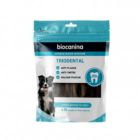 BIOCANINA TRIODENTAL Chiens Moyens de 10 à 30kg - 15 Lamelles à Mâcher