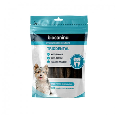 BIOCANINA TRIODENTAL Très Petits Chiens Moins de 5kg - 15 Lamelles à Mâcher BIOCANINA TRIODENTAL Très Petits Chiens Moins de 5kg - 15 Lamelles à Mâcher