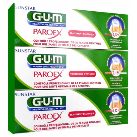 GUM PAROEX GEL DENTIFRICE LOT DE 3 X 75 ML GUM PAROEX GEL DENTIFRICE LOT DE 3 X 75 ML