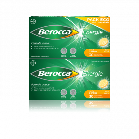 BEROCCA ENERGIE ORANGE PACK ECo 60 COMPRIMES EFFERVESCENTS