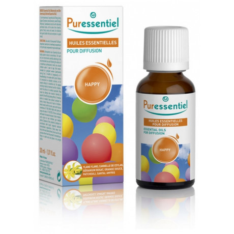 PURESSENTIEL HUILES ESSENTIELLES POUR DIFFUSION HAPPY 30 ML PURESSENTIEL HUILES ESSENTIELLES POUR DIFFUSION HAPPY 30 ML