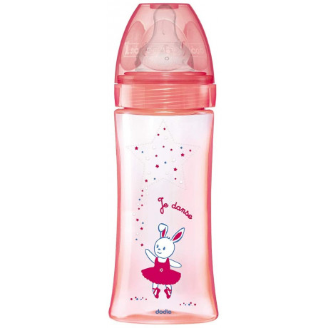 DODIE Biberon Initiation + Rose Danseuse Col Large 330ml DODIE Biberon Initiation + Rose Danseuse Col Large 330ml