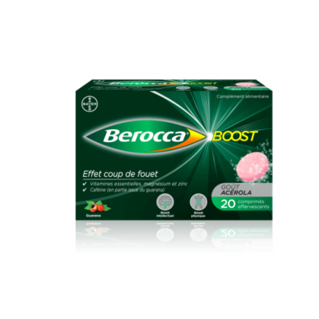 BAYER - Berocca Boost - Comprimés effervescents au guarana, 20 unités