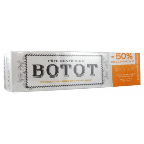 BOTOT PÂTE DENTIFRICE ANIS CITRUS RÉGLISSE LOT DE 2 X 75 ML BOTOT PÂTE DENTIFRICE ANIS CITRUS RÉGLISSE LOT DE 2 X 75 ML