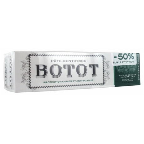 BOTOT PÂTE DENTIFRICE MENTHE PIN EUCALYPTUS LOT DE 2 X 75 ML BOTOT PÂTE DENTIFRICE MENTHE PIN EUCALYPTUS LOT DE 2 X 75 ML