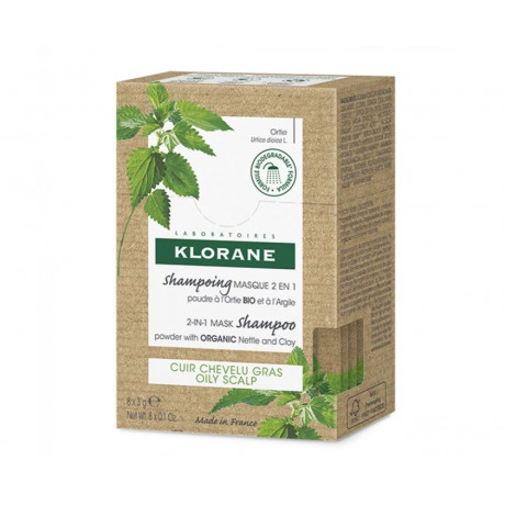 KLORANE SHAMPOOING MASQUE 2EN1 À L'ORTIE 8X3GR