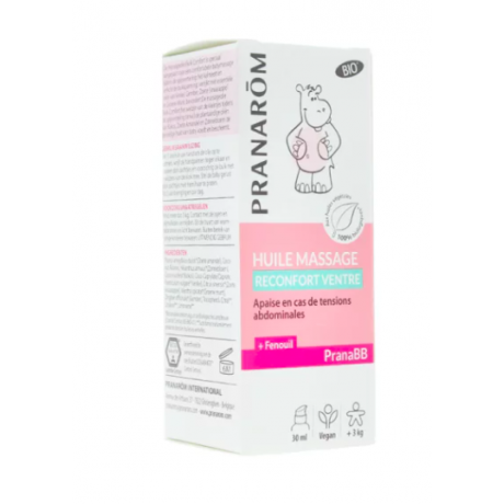 Pranarom PranaBB huile massage réconfort ventre BIO30 ml