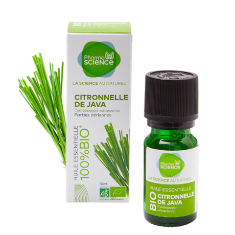 PHARMASCIENCE HUILE ESSENTIELLE CITRONNELLE DE JAVA BIO 10ML PHARMASCIENCE HUILE ESSENTIELLE CITRONNELLE DE JAVA BIO 10ML