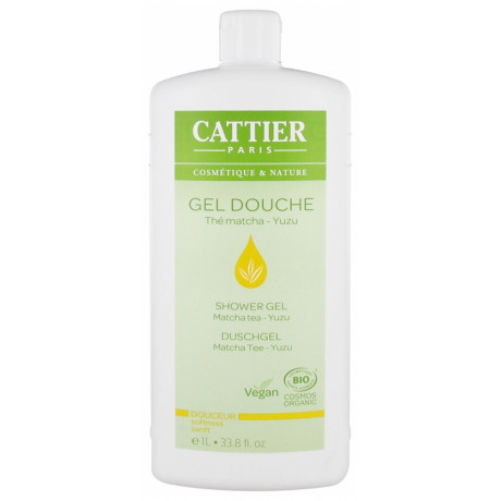 Cattier Gel Douche Thé Matcha Yuzu Bio 1 L