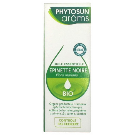 Phytosun Arôms Huile Essentielle Epinette Noire (Picea mariana) Bio 10 ml Phytosun Arôms Huile Essentielle Epinette Noire (Picea mariana) Bio 10 ml
