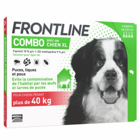 FRONTLINE COMBO CHIEN XL (40-60 KG) 4 PIPETTES