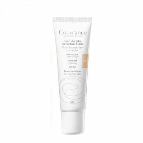 Avène Couvrance Fond de Teint Correcteur Fluide SPF 20 30 ml - Teinte : 2.0 Naturel Avène Couvrance Fond de Teint Correcteur Fluide SPF 20 30 ml - Teinte : 2.0 Naturel