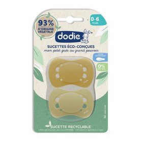 DODIE Sucettes Eco-conçues 0-6 mois lot de 2 jaune