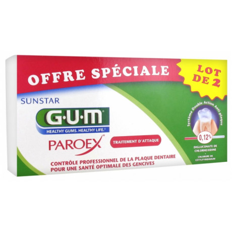 GUM Paroex Gel Dentifrice Lot de 2 x 75 ml GUM Paroex Gel Dentifrice Lot de 2 x 75 ml