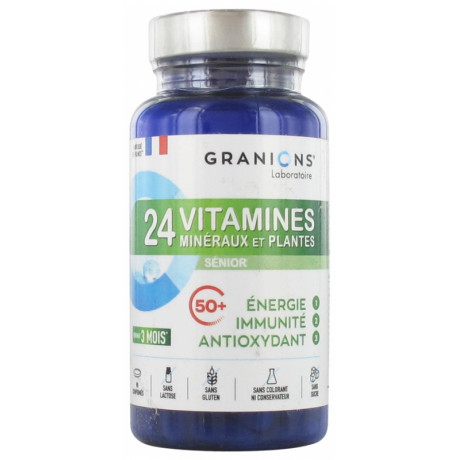 Granions 24 Vitamines Minéraux et Plantes Sénior 90 Comprimés Granions 24 Vitamines Minéraux et Plantes Sénior 90 Comprimés