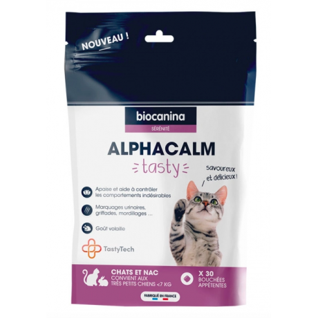 Biocanina Alphacalm Tasty chat 30 bouchées appétentes Biocanina Alphacalm Tasty chat 30 bouchées appétentes
