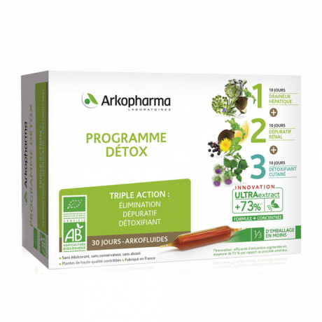 ARKOPHARMA arkofluide programme detox bio 30 ampoules