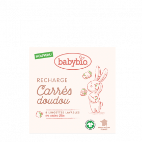 Babybio recharge carrés doudou en coton bio 8 lingettes lavables