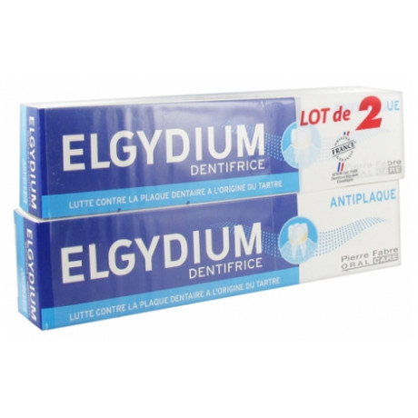 Elgydium Dentifrice Anti Plaque Lot de 2 x 75 ml Elgydium Dentifrice Anti Plaque Lot de 2 x 75 ml