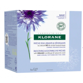 Klorane patchs lissants et défatiguants au bleuet BIO boite de 7x2patchs