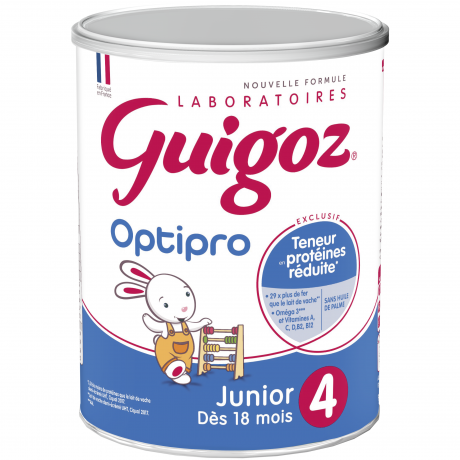 Guigoz optipro 4 Junior de 18 mois à 3 ans boite de 900g Guigoz optipro 4 Junior de 18 mois à 3 ans boite de 900g
