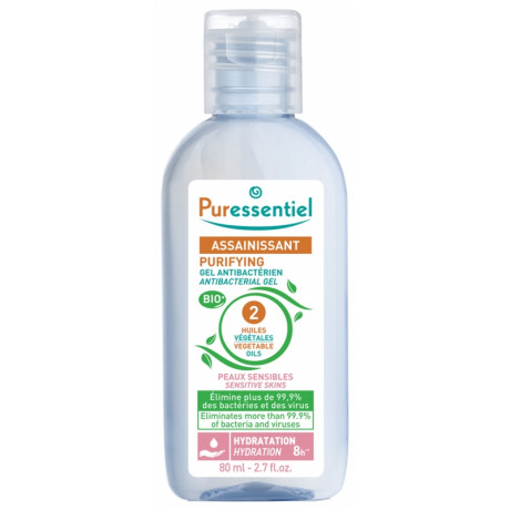 Puressentiel Assainissant Gel Antibactérien aux 2 Huiles Végétales 80 ml