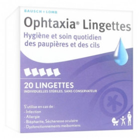 Bausch + Lomb Ophtaxia 20 Lingettes