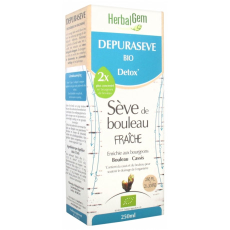 HerbalGem Depuraseve Bio Detox Sève de Bouleau Fraîche 250 ml