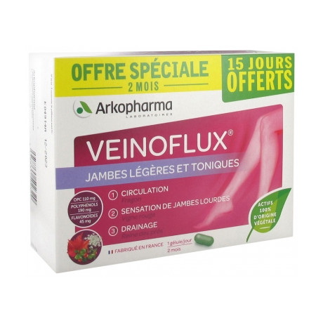 Arkopharma Veinoflux Jambes Légères et Toniques 60 Gélules Arkopharma Veinoflux Jambes Légères et Toniques 60 Gélules